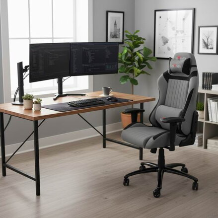 Herní křeslo Red Fighter C3, šedé, odnímatelné polštářky Herní křeslo Red Fighter C3, šedé, odnímatelné polštářky