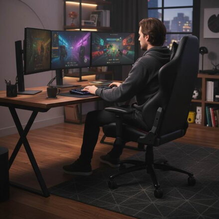 Herní křeslo Red Fighter C3, šedé, odnímatelné polštářky Herní křeslo Red Fighter C3, šedé, odnímatelné polštářky