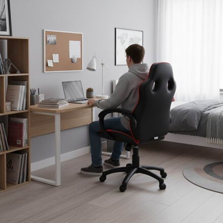 Dětské herní křeslo Red Fighter C6, černo-červené