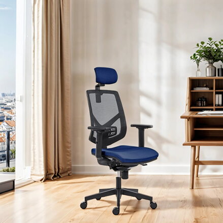 Powerton Kancelářské ergonomické křeslo Tina, Tmavě modré