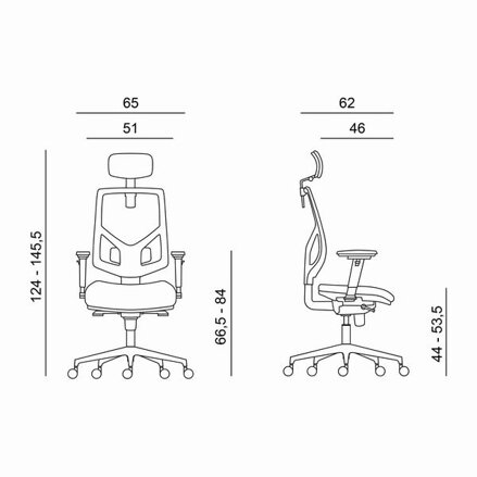 Powerton Kancelářské ergonomické křeslo Tina, Šedé