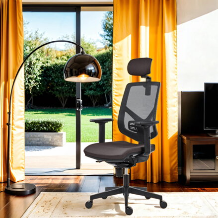 Powerton Kancelářské ergonomické křeslo Tina, Šedé