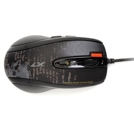 A4tech Myš F5, 3000DPI, optická, 7tl., 1 kolečko, drátová USB, černá, herní, V-Track, paměť 160kB