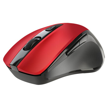 Defender Myš PRIME MB-053, 1600DPI, 2.4 [GHz], optická, 6tl., bezdrátová, červená, 1 ks AA, nanopřijímač, tichá