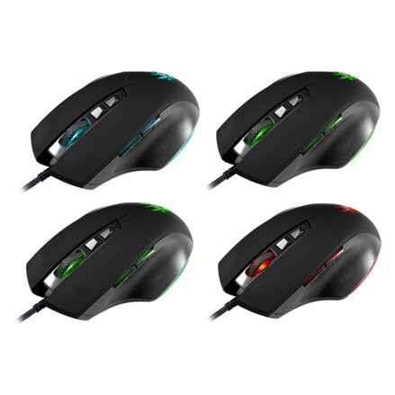 Defender Myš Wolverine GM-700L RGB, 12800DPI, optická, 6tl., drátová USB, černá, herní, podsvícená