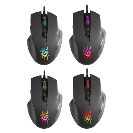 Defender Myš Wolverine GM-700L RGB, 12800DPI, optická, 6tl., drátová USB, černá, herní, podsvícená