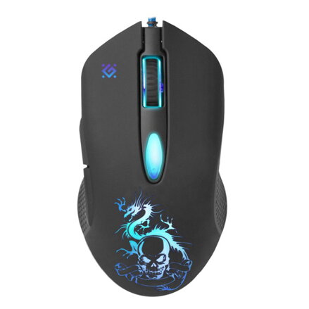 Myš drátová USB, Defender Sky Dragon GM-090L, poškozený obal, černá, optická, 3200DPI, .A-D, B, DOPRODEJ