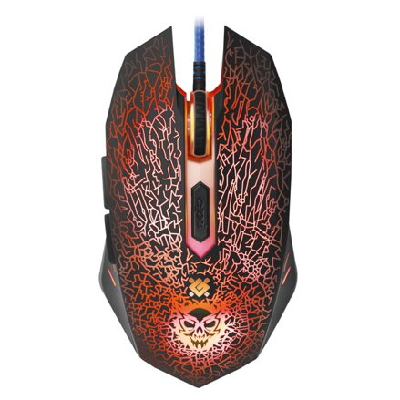 Defender Myš Shock GM-110L, 3200DPI, optická, 6tl., 1 kolečko, drátová USB, černá, s herní podložkou, podsvícená