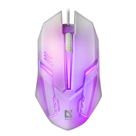 Defender Myš Cyber MB-560L, 1200DPI, optická, 3tl., 1 kolečko, drátová USB, bílá, herní, podsvícená