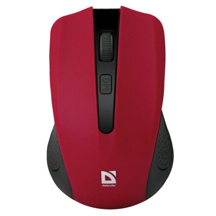 Defender Myš Accura MM-935, 1600DPI, 2.4 [GHz], optická, 4tl., 1 kolečko, bezdrátová, červená, 2 ks AAA, nanopřijímač, rozsah 10m