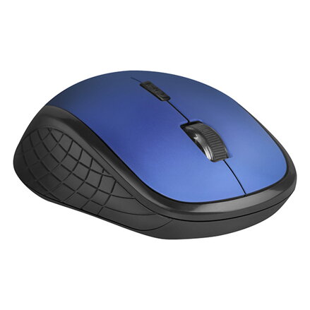 Defender Myš Aero MM-755, 1600DPI, 2.4 [GHz], optická, 6tl., 1 kolečko, bezdrátová, černo-modrá, 2 ks AAA, tiché levé a pravé tlač
