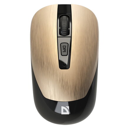 Defender Myš WAVE MM-995, 1600DPI, 2.4 [GHz], optická, 3tl., bezdrátová, zlatá, 1 ks AA, nanopřijímač, tichá