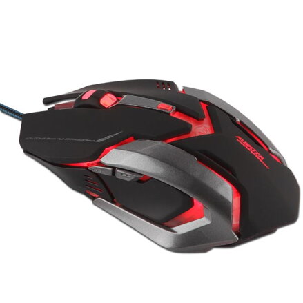 E-Blue Myš Auroza Gaming, 4000DPI, optická, 6tl., 1 kolečko, drátová USB, černá, herní