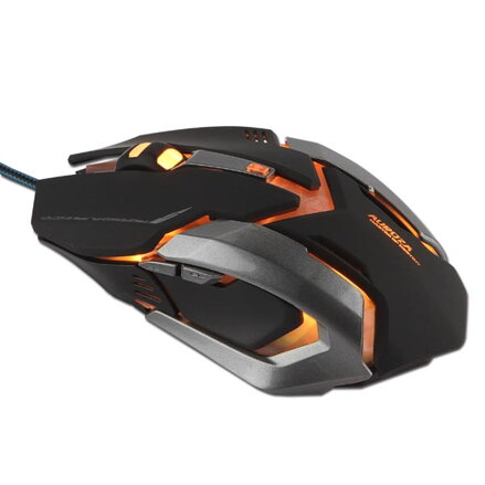 E-Blue Myš Auroza Gaming, 4000DPI, optická, 6tl., 1 kolečko, drátová USB, černá, herní