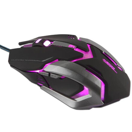 E-Blue Myš Auroza Gaming, 4000DPI, optická, 6tl., 1 kolečko, drátová USB, černá, herní