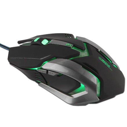 E-Blue Myš Auroza Gaming, 4000DPI, optická, 6tl., 1 kolečko, drátová USB, černá, herní