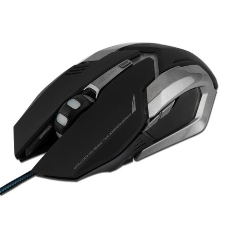 E-Blue Myš Auroza Gaming, 4000DPI, optická, 6tl., 1 kolečko, drátová USB, černá, herní