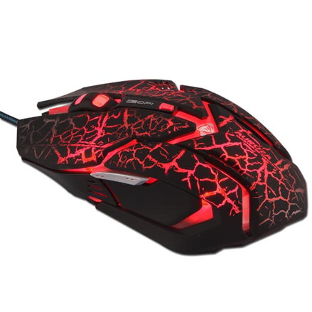 E-Blue Myš Auroza Gaming, 4000DPI, optická, 6tl., 1 kolečko, drátová USB, černá, herní