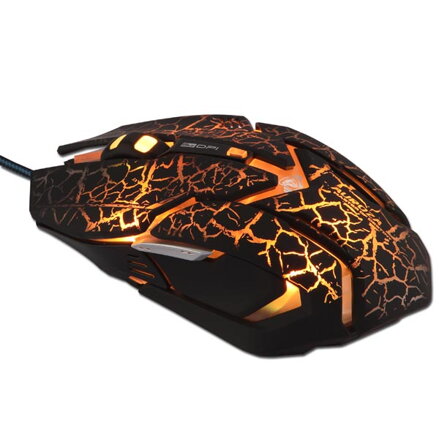 E-Blue Myš Auroza Gaming, 4000DPI, optická, 6tl., 1 kolečko, drátová USB, černá, herní