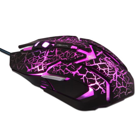 E-Blue Myš Auroza Gaming, 4000DPI, optická, 6tl., 1 kolečko, drátová USB, černá, herní