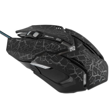 E-Blue Myš Auroza Gaming, 4000DPI, optická, 6tl., 1 kolečko, drátová USB, černá, herní
