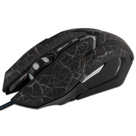 E-Blue Myš Auroza Gaming, 4000DPI, optická, 6tl., 1 kolečko, drátová USB, černá, herní