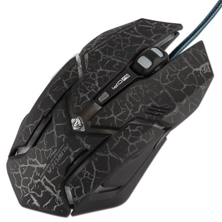 E-Blue Myš Auroza Gaming, 4000DPI, optická, 6tl., 1 kolečko, drátová USB, černá, herní
