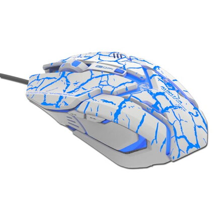 E-Blue Myš Auroza Gaming, 4000DPI, optická, 6tl., 1 kolečko, drátová USB, bílá, herní, e-box