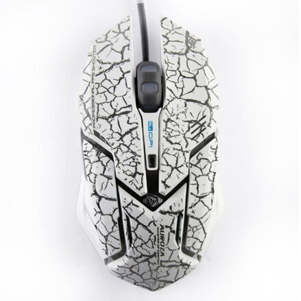 E-Blue Myš Auroza Gaming, 4000DPI, optická, 6tl., 1 kolečko, drátová USB, bílá, herní, e-box
