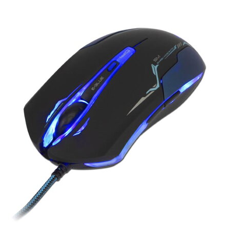 E-Blue Myš Auroza, 3500DPI, optická, 6tl., 1 kolečko, drátová USB, černá, herní