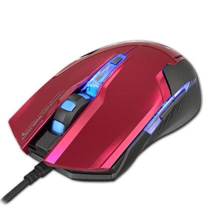 E-Blue Myš Auroza G, 3000DPI, optická, 6tl., 1 kolečko, drátová USB, červená, herní
