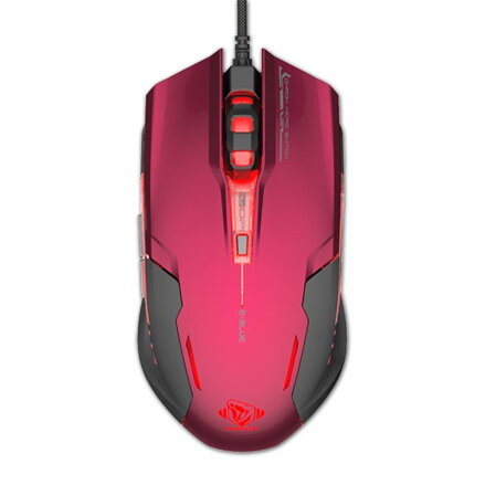 E-Blue Myš Auroza G, 3000DPI, optická, 6tl., 1 kolečko, drátová USB, červená, herní