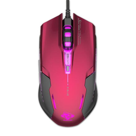E-Blue Myš Auroza G, 3000DPI, optická, 6tl., 1 kolečko, drátová USB, červená, herní