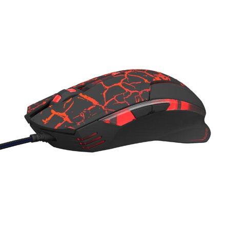 E-Blue Myš Mazer Pro, 2500DPI, optická, 6tl., 1 kolečko, drátová USB, černo-červená, herní, e-box