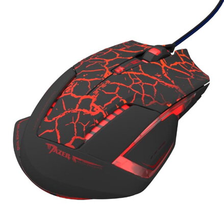 E-Blue Myš Mazer Pro, 2500DPI, optická, 6tl., 1 kolečko, drátová USB, černo-červená, herní