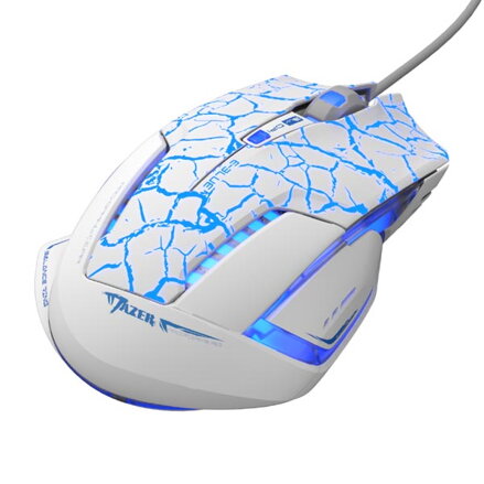 E-Blue Myš Mazer Pro, 2500DPI, optická, 6tl., 1 kolečko, drátová USB, bílo-modrá, herní