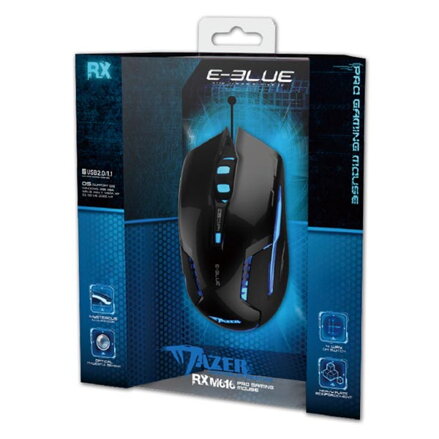 E-Blue Myš Mazer RX, optická, 6tl., 1 kolečko, drátová (USB), černá, 2500DPI, herní