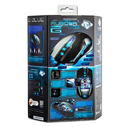 E-Blue Myš Auroza Type IM, 4000DPI, optická, 6tl., 1 kolečko, drátová USB, černá, herní