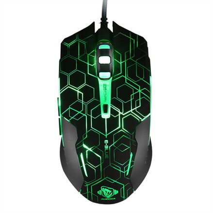 E-Blue Myš Auroza EMS636 Hexagon, 2500DPI, optická, 6tl., 1 kolečko, drátová USB, černá, herní
