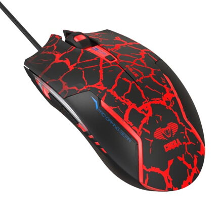 E-Blue Myš Cobra, 2500DPI, optická, 6tl., 1 kolečko, drátová USB, černo-červená, herní, e-box