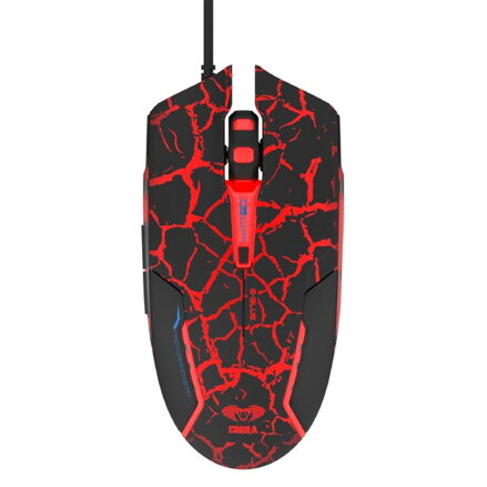 E-Blue Myš Cobra, 2500DPI, optická, 6tl., 1 kolečko, drátová USB, černo-červená, herní, e-box
