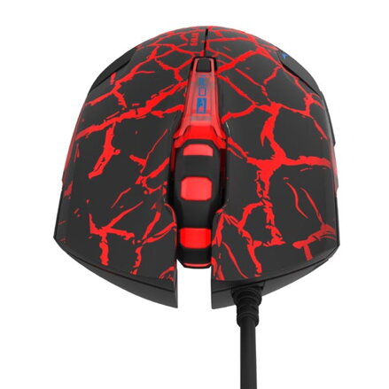 E-Blue Myš Cobra, 2500DPI, optická, 6tl., 1 kolečko, drátová USB, černo-červená, herní, e-box