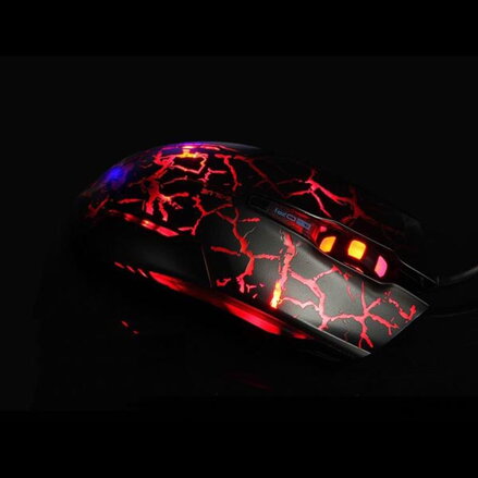 E-Blue Myš Cobra, 2500DPI, optická, 6tl., 1 kolečko, drátová USB, černo-červená, herní, e-box