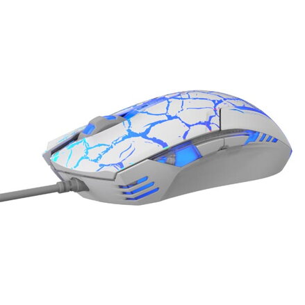 E-Blue Myš Cobra, 2500DPI, optická, 6tl., 1 kolečko, drátová USB, bílo-modrá, herní, e-box