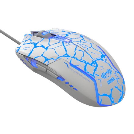 E-Blue Myš Cobra, 2500DPI, optická, 6tl., 1 kolečko, drátová USB, bílo-modrá, herní, e-box