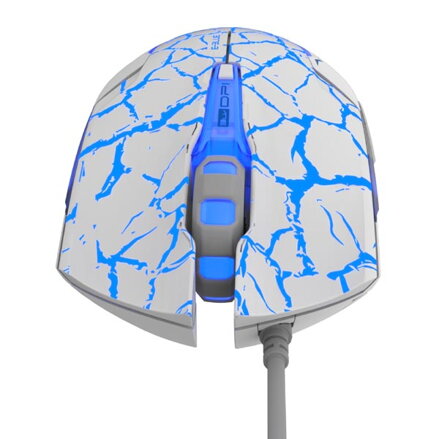 E-Blue Myš Cobra, 2500DPI, optická, 6tl., 1 kolečko, drátová USB, bílo-modrá, herní, e-box