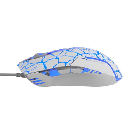 E-Blue Myš Cobra, 2500DPI, optická, 6tl., 1 kolečko, drátová USB, bílo-modrá, herní, e-box