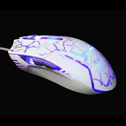 E-Blue Myš Cobra, 2500DPI, optická, 6tl., 1 kolečko, drátová USB, bílo-modrá, herní, e-box