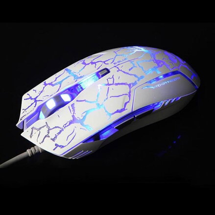E-Blue Myš Cobra, 2500DPI, optická, 6tl., 1 kolečko, drátová USB, bílo-modrá, herní, e-box