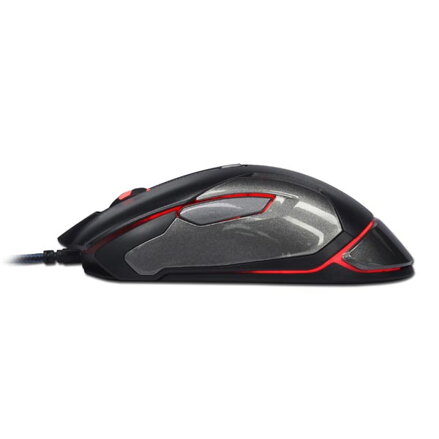 E-Blue Myš Auroza Gaming FPS, 8200DPI, laserová, 6tl., 1 kolečko, drátová USB, černá, herní, RGB podsvícení